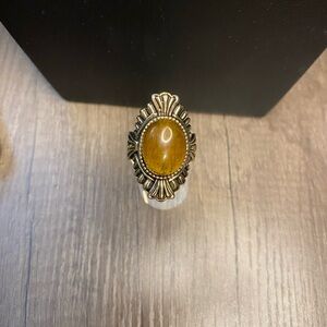 Tigers Eye Gold Tone Ring